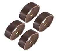 QUARKZMAN 4pz Pelle Cintura Passante Porta 11,5cm Esterno Sottopancia Cintura Cinturino Ring Fibbia per Fai-da-Te Artigianato Borsa Cintura Fissaggio (Caffè)