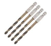 QUARKZMAN 4pz Punte Trapano Elicoidali in Acciaio ad Alta Velocità con Attacco Esagonale, Diametro Foratura 5mm con Gambo Esagonale 1/4 Lunghezza 105mm