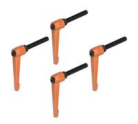 QUARKZMAN 4pz Regolabile Serraggio Leva Maniglie M10 x 50mm Maschio Filettatura Bullone Manopole Girevole Vite blockggio Rapido Rilascio Cricchetto Pulsante Maniglia, Arancione
