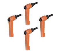 QUARKZMAN 4pz Regolabile Serraggio Leva Maniglie M5 x 16mm Maschio Filettatura Bullone Manopole Girevole Vite blockggio Rapido Rilascio Cricchetto Pulsante Maniglia, Arancione