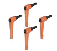 QUARKZMAN 4pz Regolabile Serraggio Leva Maniglie M6 x 16mm Maschio Filettatura Bullone Manopole Girevole Vite blockggio Rapido Rilascio Cricchetto Pulsante Maniglia, Arancione