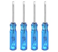 QUARKZMAN 4Pz Sl1.5 Mini Cacciavite a Taglio 1.5mm Testa Piatto Magnetica 45mm Lunghezza per Riparazioni di Piccoli Elettrodomestici, Blu