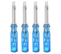QUARKZMAN 4pz Sl3.0 Mini Cacciavite a Taglio 3mm Testa Piatto Magnetica 45mm Lunghezza per Riparazioni di Piccoli Elettrodomestici, Blu