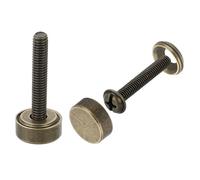 QUARKZMAN 4Pz Viti Decorative in Ottone con Tappi, Viti per Specchi da 12 Mm Chiodi per Copri Tappi, Elementi di Fissaggio per Mobili a Specchio Decorativi, Colore Bronzo