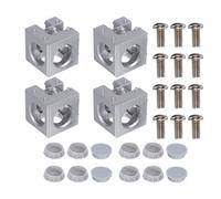 QUARKZMAN 4Set 30x30x30mm Angolo a 3 Vie, Cubo di Supporto in Lega di Alluminio per Profilo di Estrusione in Alluminio Serie 3030 con Viti