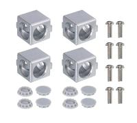 QUARKZMAN 4Set Cubo con Staffa Angolare a 2 Vie 20x20x20mm, Blocco in Lega di Alluminio per Profilo di Estrusione di Alluminio Serie 2020 con Viti
