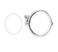 QUARKZMAN 5" (136mm) Fascia Di Serraggio Triangolare Robusta A Singolo Perno Con Dado A Farfalla Set 304 Acciaio Inox Raccordi Sanitari Fascette Con Guarnizioni In Silicone Per Uso