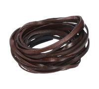 QUARKZMAN 5,5 Yard 4mm Corda in Pelle Piatta Vintage, Strisce Cuoio da 2mm Spessore per Creazioni Fai da Te, Braccialetti Cinturini Borsa (Caffè)