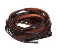 QUARKZMAN 5,5 Yard 6mm Corda Pelle Piatta Vintage, Strisce Cordoncino Pelle Spesso 2mm per Creazioni Fai da Te, Braccialetti Cinturini Borsa (Caffè)