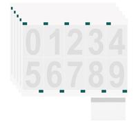 QUARKZMAN 5 Fogli/50 Numeri Adesivi Autoadesivi Riflettenti Per Cassette Delle Lettere Esterni, Numeri In Vinile Da 4 Pollici 0-9 Adesivi Per Casa Con Raschietto Porte Indirizzi, Bianco