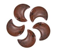 QUARKZMAN 5 Pc Pietre DellaIn Cristallo, 1.2 Pollici Di Lunghezza In Ossidiana Mogano Naturale, Pietre Tascabili Intagliate Per Meditazione, Bilanciamento, Decorazione Pendente