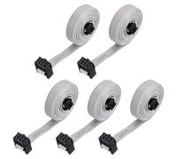 QUARKZMAN 5 PCS Connettore IDC Cavo A Nastro Piatto 6 Pin Passo 2.54mm Lunghezza 1m Connettore FC A FC Doppio Femmina Cavo A Nastro Piatto per Elettronica Industriale Grigio