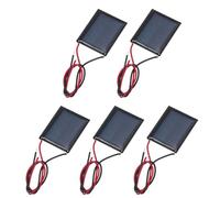 QUARKZMAN 5 Pcs Pannelli Solari Mini 1V 0.08W 80mA, Piccolo Pannello Solare Policristallino Con 2 Cavi Per Materiali Kit Caricatore Giocattoli Elettrici Fai Da Te, 30mm x 25mm