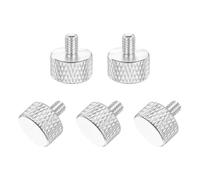 QUARKZMAN 5 Pcs Viti A Testa Piatta M4x6mm Con Rigatura Viti A Mano Argento | In Lega Di Alluminio Solido, Completamente Filettate, Per Casse PC Schede Grafiche