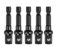 QUARKZMAN 5 Pezzi Adattatore per Presa a Impatto 3/8" Attacco Nero | 1/4" Gambo Esagonale, 2" Lunghezza, per Cacciavite, Trapano e Chiave a Percussione, Estensione