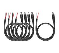 QUARKZMAN 5 Pezzi Cavi Di Alimentazione DC Pigtail, Connettore Maschio Barrel Plug 5.5mm x 2.5mm A Filo Scoperto 50cm Per Telecamere CCTV, DVR, Strisce LED