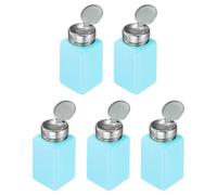 QUARKZMAN 5 Pezzi Dispensatore Di Alcool A Solvente 200ml (6.7oz) Bottiglia Dispensatrice A Pompa Premibile Per Soluzione Acetone Con Testata In Acciaio Inox Per Rimuovere Smalto, Blu