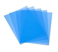 QUARKZMAN 5 Pezzi Fogli Di Plastica Colorati A2 Pellicola Trasparente Ambra Gel Di Correzione Colore Filtro Luce Impermeabile 23.4 X 16.5" Foglio Per DIY Artigianato Illuminazione LED (Blu)