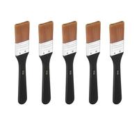QUARKZMAN 5 Pezzi Pennello Piatto Larghezza 3cm Professionali Rosso Scuro | Pennelli Acrilici Nylon, Per Pittura, Con Manico In Legno, Per Acquerello Olio Artigianato Arte Facciale E Corporea