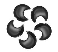 QUARKZMAN 5 Pezzi Pietra DellaCristallo Antistress, 1.2 Pollici Lunghezza Pietra Nera Naturale Gemma DellaAll'ingrosso, Pietre Tascabili Intagliate