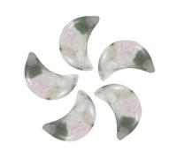 QUARKZMAN 5 Pezzi Pietra Portafortuna A Forma DiCristallo Lunare Lunare, 0.5 Pollici Lunghezza Gemma Naturale Portafortuna In Giada, Pietre Intagliate