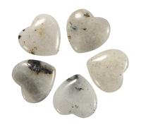 QUARKZMAN 5 Pezzi Pietre Di Cristallo A Forma Di Cuore In Pietra, 2 Cm Pietre Levigate E Cristalli, Gemme Brillantete Per Donne Regali Meditazione Decorazione Casa