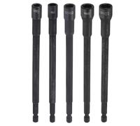 QUARKZMAN 5 Pezzi Set Di Punta A Bussola Per Dado 6,7,8,9,10mm Metriche Bussola 1/4" Codolo Esagonale 6" (150mm) Extra Lunga Magnetica A 6 Punte Bussola Cromo Vanadio Per Serraggio