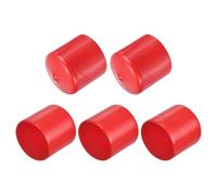 QUARKZMAN 5 Pezzi Tappi in Gomma 1 9/16" (40 mm) Id Copri Tubo Rotondo in Pvc Vinilico per Bullone Vite Protettori Filettati Rossi