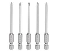 QUARKZMAN 5 punte per cacciavite Phillips PH1 1/4", codolo esagonale 3" (75 mm) lungo, magnetico, S2, in acciaio di qualità industriale, punta a croce, punta da 0,118" (3 mm)