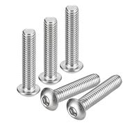 QUARKZMAN 5 pz 3/8-16 x 1-3/4" Pulsante Cavo, Testa Bulloni, Acciaio Inox 304, Esagonale Interno, Argento, Completamente filettato, Mano Destra, Standard, Cilindrico, 9,525 mm, 49,325 mm, 4,875 mm