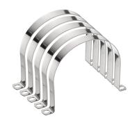 QUARKZMAN 5 Pz 5 1/8" 130mm Fascette Per Condotti, M130 Fascetta A U Per Tubi, Fascetta Rigida In Acciaio Inossidabile, Supporto A Forma Di U Con Due Fori Per Tubi Cavi Fili E Cavi, Spessa