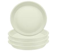 QUARKZMAN 5 Pz Sottovaso per Piante in Plastica 9.5" (24.1 cm) Rotondo Sottovasi per Fiori Base per Vasi Sottovaso per Drenaggio per Piante da Interno E da Esterno Color Beige