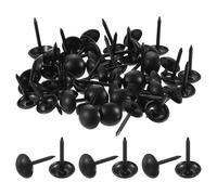 QUARKZMAN 50 Pcs Borchie Per Tappezzeria, 7 X 13mm Testa Rotonda Borchie Vintage Per Tappezzeria Puntine Decorative Per Mobili Per Sedie Divani Letti Progetti Fai Da Te, Nero