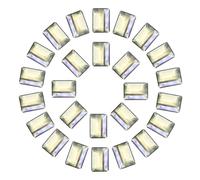 QUARKZMAN 50 PCS Pietre Strass Rettangolari con Punta, 10x14mm Mini Pietre Strass Quadrate A Facette con Punta per Creazione Gioielli DIY Artiglio Unghie, Trasparenti Bianco