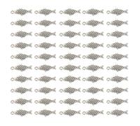 QUARKZMAN 50 Pezzi Ciondolo Pesce Per Creazione Gioielli, Pendenti In Lega A Forma Di Pesce Animale Marino Per DIY Orecchini Collana Braccialetto Artigianato, Colore Argento