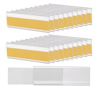 QUARKZMAN 50 Pz Portaetichette Autoadesivi per Ripiani, Etichette per Ripiani da 3 x 1 Pollice, Portaetichette Trasparenti per Etichette con Carta per Supermercato Biblioteca Scaffale