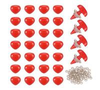 QUARKZMAN 50 Set 10mm Nasi di Sicurezza in Plastica Grande Triangolo Rosso con Rondella per Cucito Animali di Peluche Bambole Craft Pupazzi Giocattoli Orsacchiotto