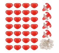 QUARKZMAN 50 Set 12 Mm Grandi Nasi di Sicurezza in Plastica Triangolari Rossi con Rondella per Cucire Animali di Peluche Bambole Craft Pupazzi Orsacchiotto Peluche