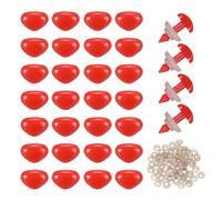 QUARKZMAN 50 Set 14mm Grandi Nasi Sicurezza in Plastica A Forma di Triangolo Rossi con Rondella per Animali all'Uncinetto Pupazzi di Peluche Artigianali Giocattoli Orsacchiotto
