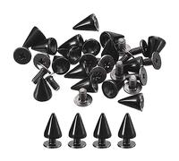 QUARKZMAN 50 Set Borchie Perni Cono, 7x10mm Borchie e Spuntoni Metallo Vite Indietro Rivetto per Abbigliamento Cinghie Borse Scarpe Fai-da-Te Pelletteria, Nero