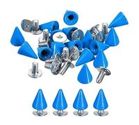 QUARKZMAN 50 Set Cono Punte Borchie, 7x10mm Borchie e Punta Metallo Vite Retro Rivetto per Abbigliamento Cinture Borse Scarpe Fai-da-Te Pelletteria, Blu