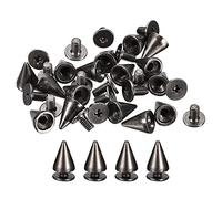 QUARKZMAN 50 Set Cono Punte Borchie, 7x10mm Borchie e Punta Metallo Vite Retro Rivetto per Abbigliamento Cinture Borse Scarpe Fai-da-Te Pelletteria, Gun-black