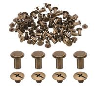 QUARKZMAN 50 set M5 x 10 mm Chicago viti in metallo con testa a croce viti di rilegatura post chiodo rivetto vite perno rivetti per fai da te cintura borsa artigianato legatoria, bronzo