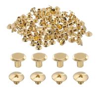 QUARKZMAN 50 Set M5 x 6mm Vite Chicago Viti in metallo con testa a croce Viti per rilegatura Post Nail Rivet Stud Vite Rivetti per Cintura Borsa Artigianato Legatoria, Tono Oro