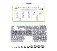 QUARKZMAN 500pcs Kit Di Sfere Di Precisione G16 Assortite 3/32" 1/8" 5/32" 3/16" 7/32" 1/4" 9/32" 5/16" 11/32" 3/8" 13/32" Sfere In Acciaio Cromato Solido Per Cuscinetti