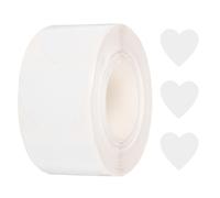 QUARKZMAN 500pz Adesivi a Forma Cuore Bianco, Etichetta Autoadesiva 1 Pollice, Etichetta Codifica per Compiti Fai da Te, Ufficio, Negozio, Casa, Marcatura Classe