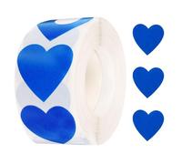 QUARKZMAN 500pz Adesivi a Forma Cuore Blu, Etichetta Autoadesiva 1 Pollice, Etichetta Codifica per Compiti Fai da Te, Ufficio, Negozio, Casa, Marcatura Classe