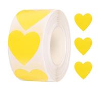 QUARKZMAN 500pz Adesivi a Forma Cuore Giallo, Etichetta Autoadesiva 1 Pollice, Etichetta Codifica per Compiti Fai da Te, Ufficio, Negozio, Casa, Marcatura Classe