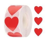 QUARKZMAN 500pz Adesivi a Forma Cuore Rosso, Etichetta Autoadesiva 1 Pollice, Etichetta Codifica per Compiti Fai da Te, Ufficio, Negozio, Casa, Marcatura Classe