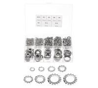 QUARKZMAN 500pz Kit Assortimento Rondelle Bloccanti Stella con Denti Esterni, in Acciaio Inossidabile 304 M2.5/M3/M4/M5/M6/M8 /M10/M12 - per Fissaggi Attrezzature Meccaniche